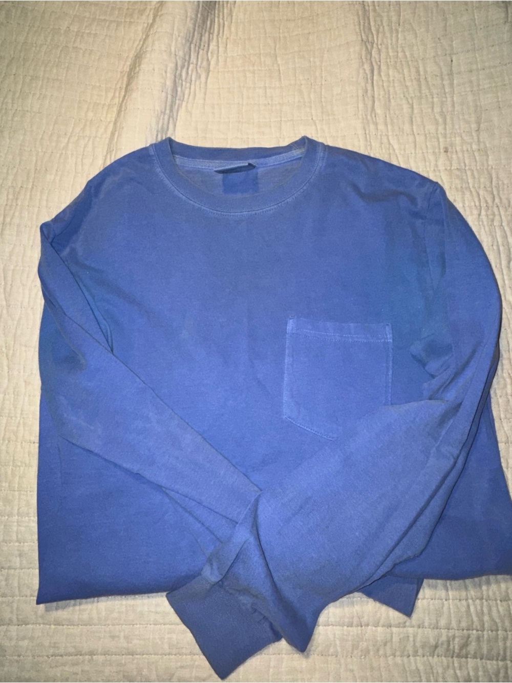 Comfort Colors Women's Long Sleeve Pocket Tee - Blue